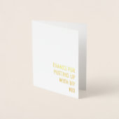 "Bedankt voor het verdragen van mijn kind" kaart (Voorkant)