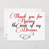 Bedankt voor het verhogen van het man van mijn dro briefkaart (Voorkant / Achterkant)