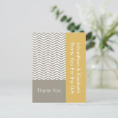 Bedankt voor het Verloving Grijze Chevron Briefkaart (Staand voorkant)