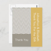 Bedankt voor het Verloving Grijze Chevron Briefkaart (Voorkant / Achterkant)