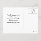 Bedankt voor het Verloving Grijze Chevron Briefkaart (Achterkant)