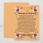 Bedankt voor het verzenden van bloemen na de dood kaart (Voorkant / Achterkant)