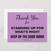 Bedankt voor het verzet van de partij briefkaart (Voorkant / Achterkant)