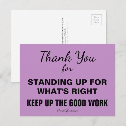 Bedankt voor het verzet van de partij briefkaart (Voorkant / Achterkant)