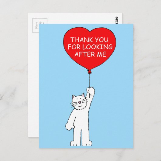 Bedankt voor het verzorgen van de kat briefkaart (Voorkant / Achterkant)