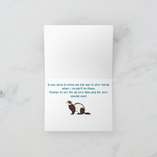 Bedankt voor het verzorgen van mijn fret (Binnen)