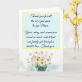 Bedankt voor het verzorgen van mijn moeder verplee kaart (Gele Bloem)