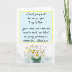 Bedankt voor het verzorgen van mijn moeder verplee kaart