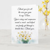 Bedankt voor het verzorgen van mijn moeder verplee kaart (Gele Bloem)