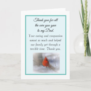 Bedankt voor het verzorgen van mijn vader verpleeg kaart