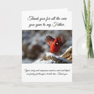 Bedankt voor het verzorgen van mijn vaders verplee kaart