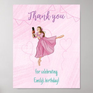 Bedankt voor het vieren - Ballerina Verjaardag Poster