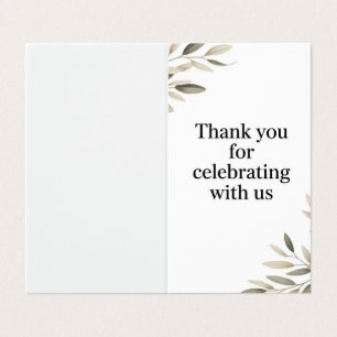 Bedankt voor het vieren - Elegant Wedding Kaart