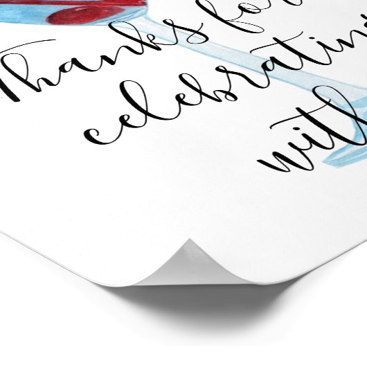 Bedankt voor het vieren met de Amerikaanse cocktai Poster (Hoek)