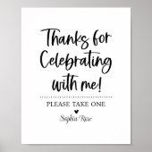 Bedankt voor het vieren met me teken poster (Voorkant)