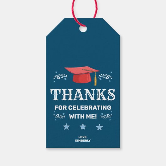 Bedankt voor het vieren met mijn Afstuderen Cadeaulabel (Voorkant)
