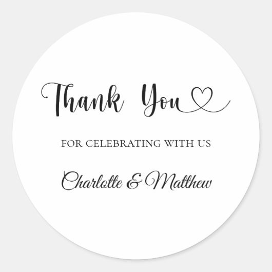 Bedankt voor het vieren met ons bruidegom bruiloft ronde sticker (Voorkant)