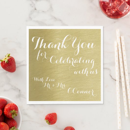 Bedankt voor het vieren met ons, Faux Gold Servetten (Insitu)