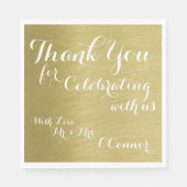 Bedankt voor het vieren met ons, Faux Gold Servetten (Voorkant)