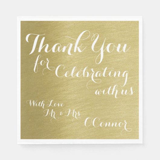 Bedankt voor het vieren met ons, Faux Gold Servetten (Voorkant)