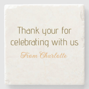 bedankt voor het vieren met ons geel zwart eenvoud stenen onderzetter