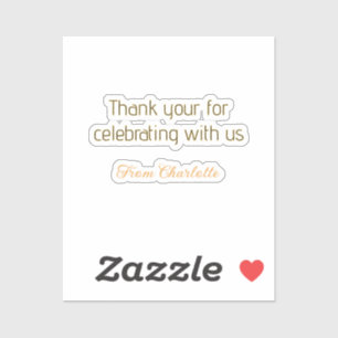 bedankt voor het vieren met ons geel zwart eenvoud sticker