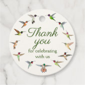 Bedankt voor het vieren met ons kolibrie bedankjes labels (Voorkant)