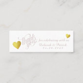 Bedankt voor het vieren met ons, onze bruiloft mini visitekaartje (Voorkant)