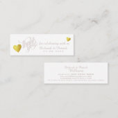 Bedankt voor het vieren met ons, onze bruiloft mini visitekaartje (Voorkant / Achterkant)