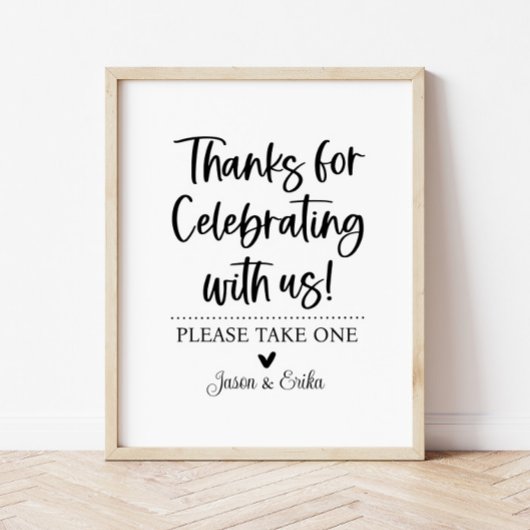 Bedankt voor het vieren met ons partijdig pleister poster