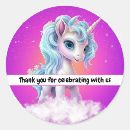 Bedankt voor het vieren met ons ronde sticker