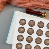 Bedankt voor het vieren met ons Rustic Wood Ronde Sticker