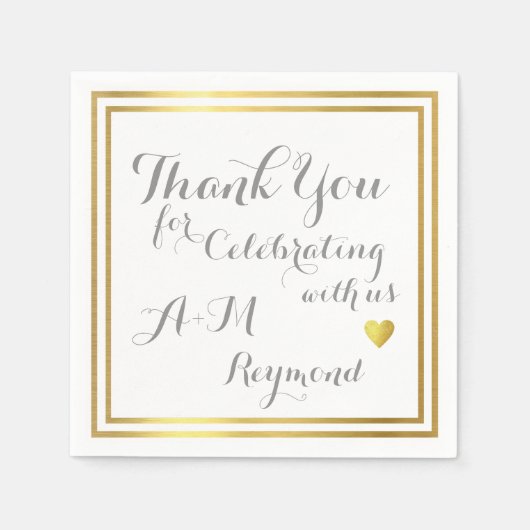 Bedankt voor het vieren met ons servetten (Voorkant)