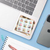 "Bedankt voor het vieren met ons" Sticker (Laptop met iPhone)