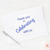 Bedankt voor het vieren met ons Sticker Blue (Envelop)