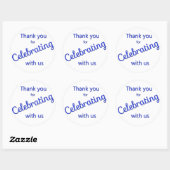 Bedankt voor het vieren met ons Sticker Blue (Vel)