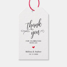 Bedankt voor het vieren met ons, Wedding Cadeaulabel