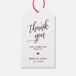 Bedankt voor het vieren met ons, Wedding Cadeaulabel