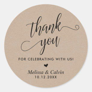 Bedankt voor het vieren met ons, Wedding Ronde Sticker