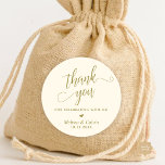 Bedankt voor het vieren met ons, Wedding Ronde Sticker<br><div class="desc">Bedankt voor het vieren met ons,  Wedding Classic ronde Sticker,  in stijlvol gouden thema.</div>
