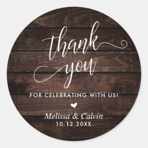Bedankt voor het vieren met ons, Wedding Ronde Sticker