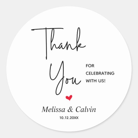 Bedankt voor het vieren met ons Wedding Sticker (Voorkant)