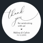 Bedankt voor het vieren met ons Wedding Sticker<br><div class="desc">Bedankt voor het vieren met ons Wedding Sticker</div>