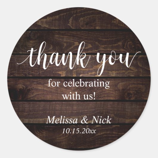 Bedankt voor het vieren met ons Wedding Sticker (Voorkant)