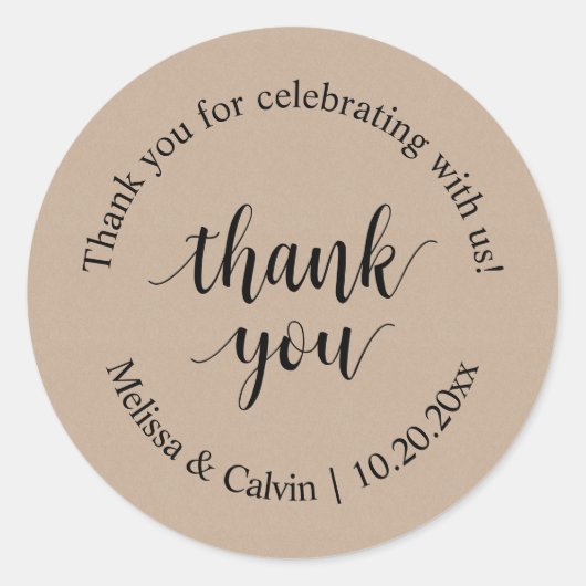 Bedankt voor het vieren met ons Wedding Sticker (Voorkant)