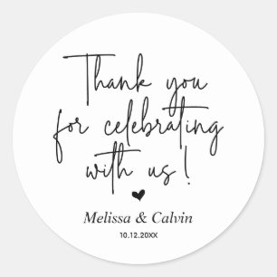 Bedankt voor het vieren met ons Wedding Sticker