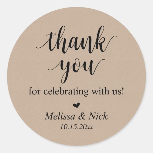 Bedankt voor het vieren met ons Wedding Sticker (Voorkant)