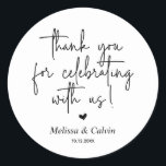 Bedankt voor het vieren met ons Wedding Sticker<br><div class="desc">Bedankt voor het vieren met ons Wedding Sticker</div>