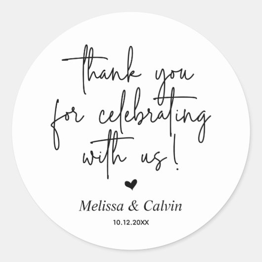 Bedankt voor het vieren met ons Wedding Sticker (Voorkant)