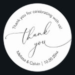 Bedankt voor het vieren met ons Wedding Sticker<br><div class="desc">Bedankt voor het vieren met ons Wedding Sticker</div>